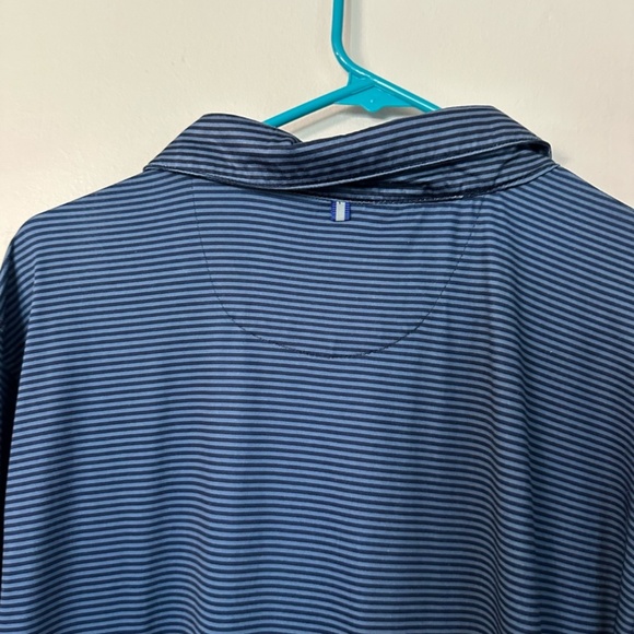 Heritage Report Collection Men’s Slim Fit Navy Blue Striped Polo Sz XL GUC - Picture 5 of 6